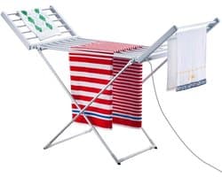 Opvouwbaar Elektrisch Droogrek - 220 W met 20 Stangen - Aluminium Kledingrek (148 x 53 x 90 cm)