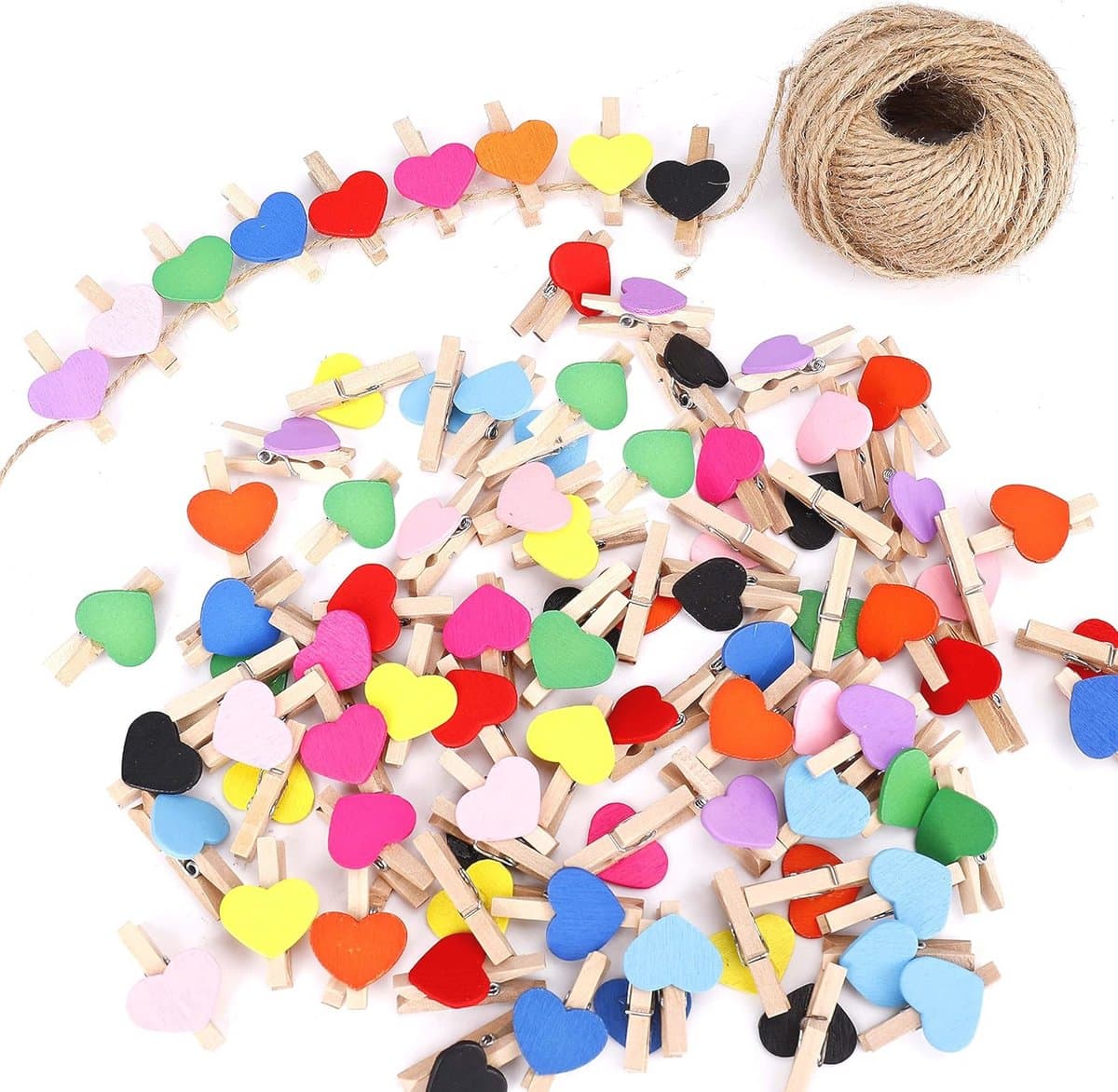 Houten Wasknijpers Mini - 100 Stuks voor Bruiloften en Scrapbooking — afbeelding 1