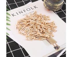 FSW-Products - Kleine Houten Mini Knijpers - 50 Stuks - Kaart Was Knijpertjes - Foto Knijpers - Polaroid - Geboorte Wasknijpers - Kaartknijper - Kerst Sinterklaas Decoratie — afbeelding 1