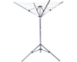 Droogmolen met Voet voor Camping & Thuis - Wasrek Staand - Droogrek Inklapbaar - Zilver met Blauw