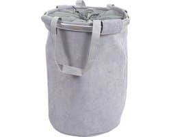 Wasmand MCW-C34, Wasmand Waszak Wasmand met trekkoord, handvat 55x39cm 65l ~ koord grijs