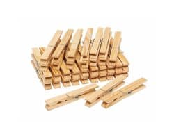 Houten wasknijpers 48 stuks