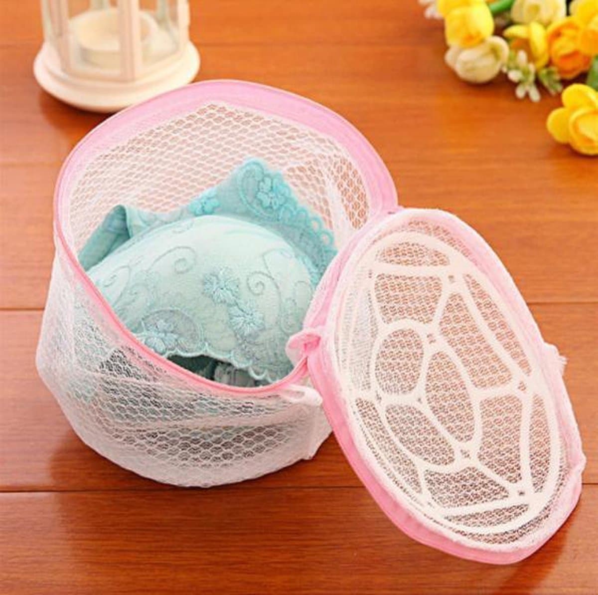Lingerie Was Zak Met Rits – Was Zakjes – Lingerie Was Zakken – Wasnet – Wasmand – Veilig Wassen – Laundry Bag – Wit – — afbeelding 1
