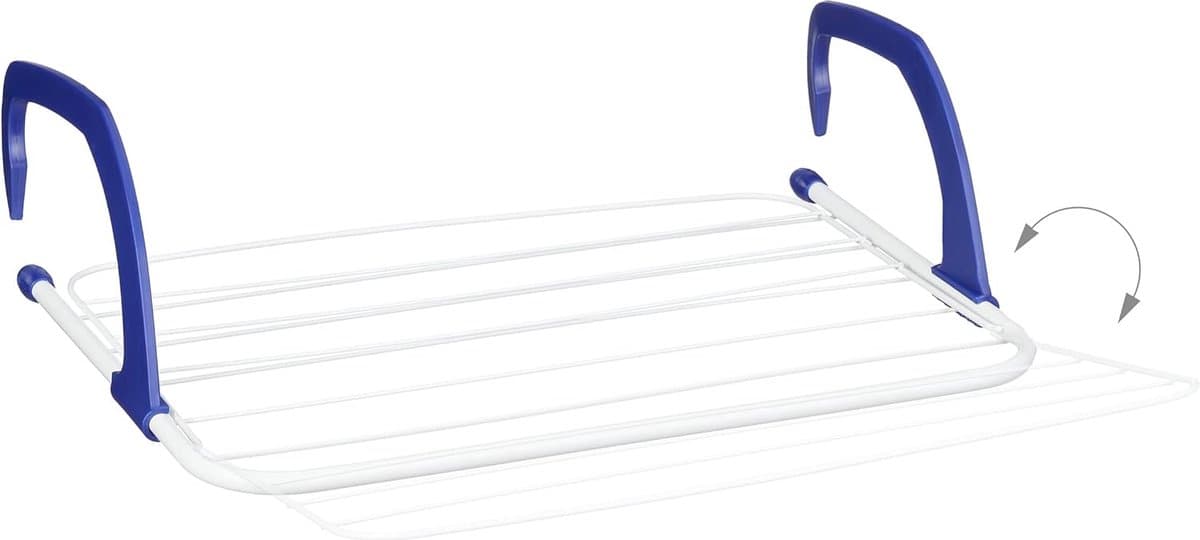 Hangend droogrek voor balkon - ruimtebesparend en uitklapbaar - 4m drooglengte - wit — afbeelding 1