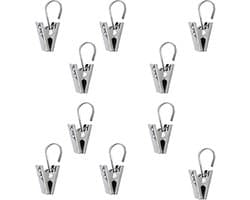 Lmyzcbzl Gordijnclips, 10 Stuks Roestvrijstalen Cliphaken, Gordijnhaken, Kleine Metalen Gordijnklemmen, Roestvrijstalen Klemmen, Voor Raamdecoratie, Foto's Enz