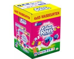 Witte Reus Wasmiddelcapsules 3+1 Power Caps Kleur - 4 x 65 beurten - Voordeelverpakking