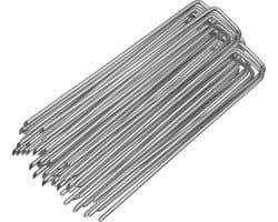 Grondankers 50 Stuks - 15x2.5cm - Roestwerend grondanker gegalvaniseerd staal - Ø2.8mm - Onkruidvlies - voor het bevestigen van worteldoek, tuinvlies, schutting, kunstgras, folies - stabiel U-vormig