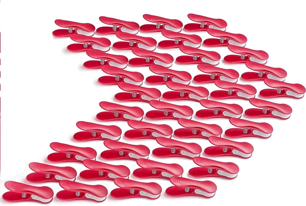 Soft Clips (40 stuks/Viva Magenta-wit) Premium wasknijpers — afbeelding 1