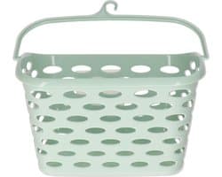 Plasticforte Wasknijpers ophang mandje aan haak - 26 x 15 x 21 cm - mintgroen - kunststof — afbeelding 1