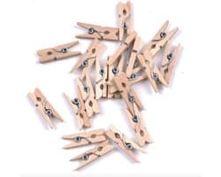 Houten mini knijpers- 20 stuks- Ideaal voor foto's en andere huishoudelijke/zakelijke artikelen