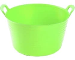 Plasticforte flexibele emmer/kuip - 2x - groen - kunststof - rond - 56 liter - 60 x 53 x 38 cm - wasmanden - tuinafval - speelgoed