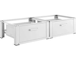 IVOL Wasmachine en droger verhoger - 2 lades - Wit - 127.5 x 54 x 31 cm