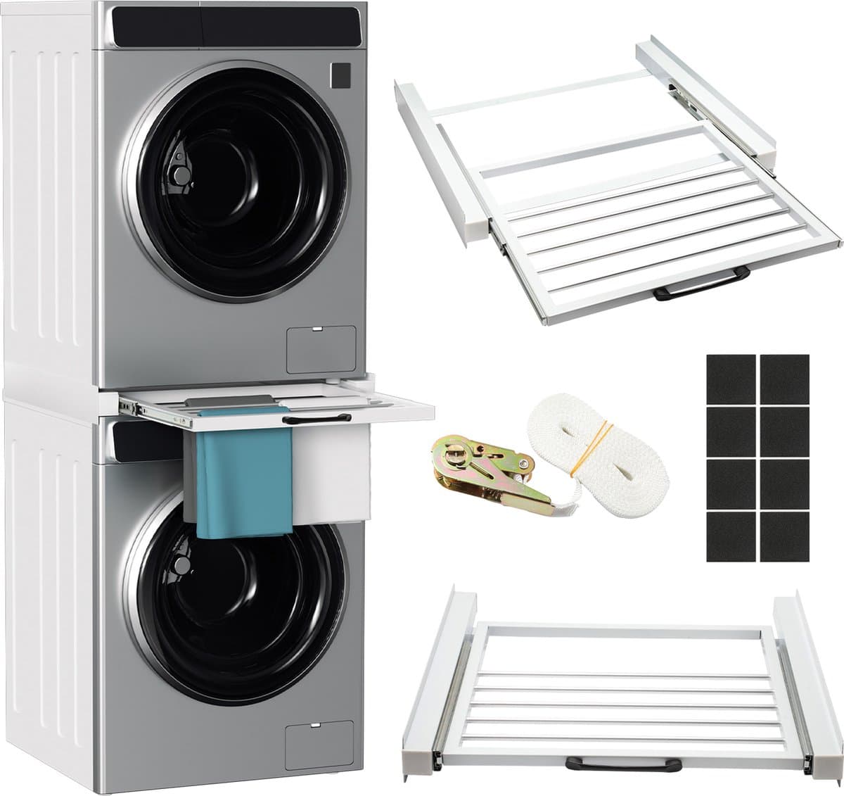 verbindingsframe Universeel stape voor wasmachine en wasdroger tussenframe wasmachine en droger — afbeelding 1