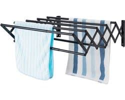 ApexArte® Wanddroogrek - Droogrek Inklapbaar - Wasrek - Droogtoren - Droogrekken - Zwart