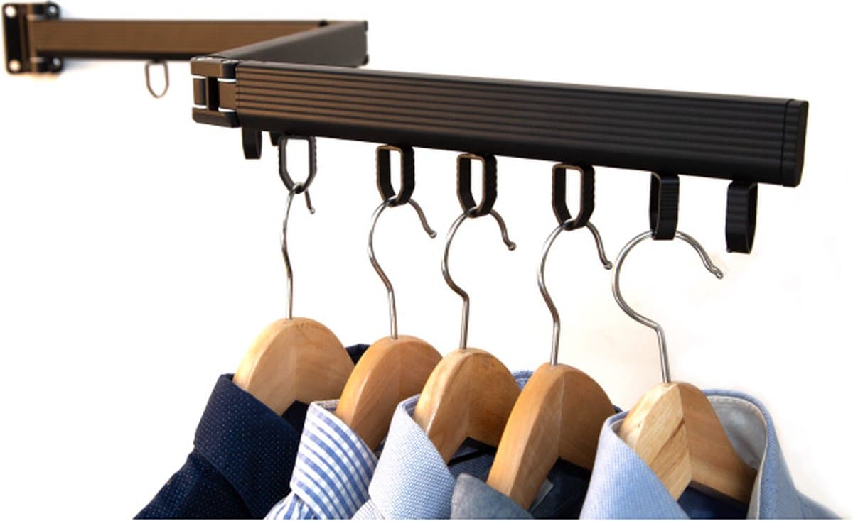 Practo Home - Driedelig inklapbaar wanddroogrek - Droogrek - Voor 18 hangers — afbeelding 1