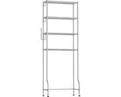 Zwaar Wasmachine ombouw rek - Wasmachine rek duifgrijs - Toilet kast - Wc meubel - Wasmachine rek met opbergruimte - Wasmachine rek bovenlader - metaal - duifgrijs - 30 x 63 x 176 cm