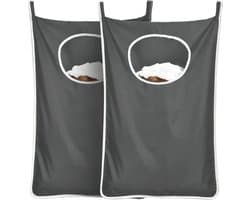 Wasmand Hangend - 2 Stuks - Zwart - 120 Liter - Hangende Opvouwbare Waszak