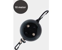 Waslijn Uittrekbaar 10 Meter - zwart - Drooglijnen - Roldrooglijn - Oprolbaar - Waslijndraad - Wasrek - Droogrek - ideaal voor op de camping