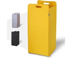 HENNEZ Wasmand | Grote waszak | Ruimtebesparend en stijlvol design | Praktische Opvouwbare Wasmand voor Vuile Was | 80 Liter Wasmand | Vilt - Geel