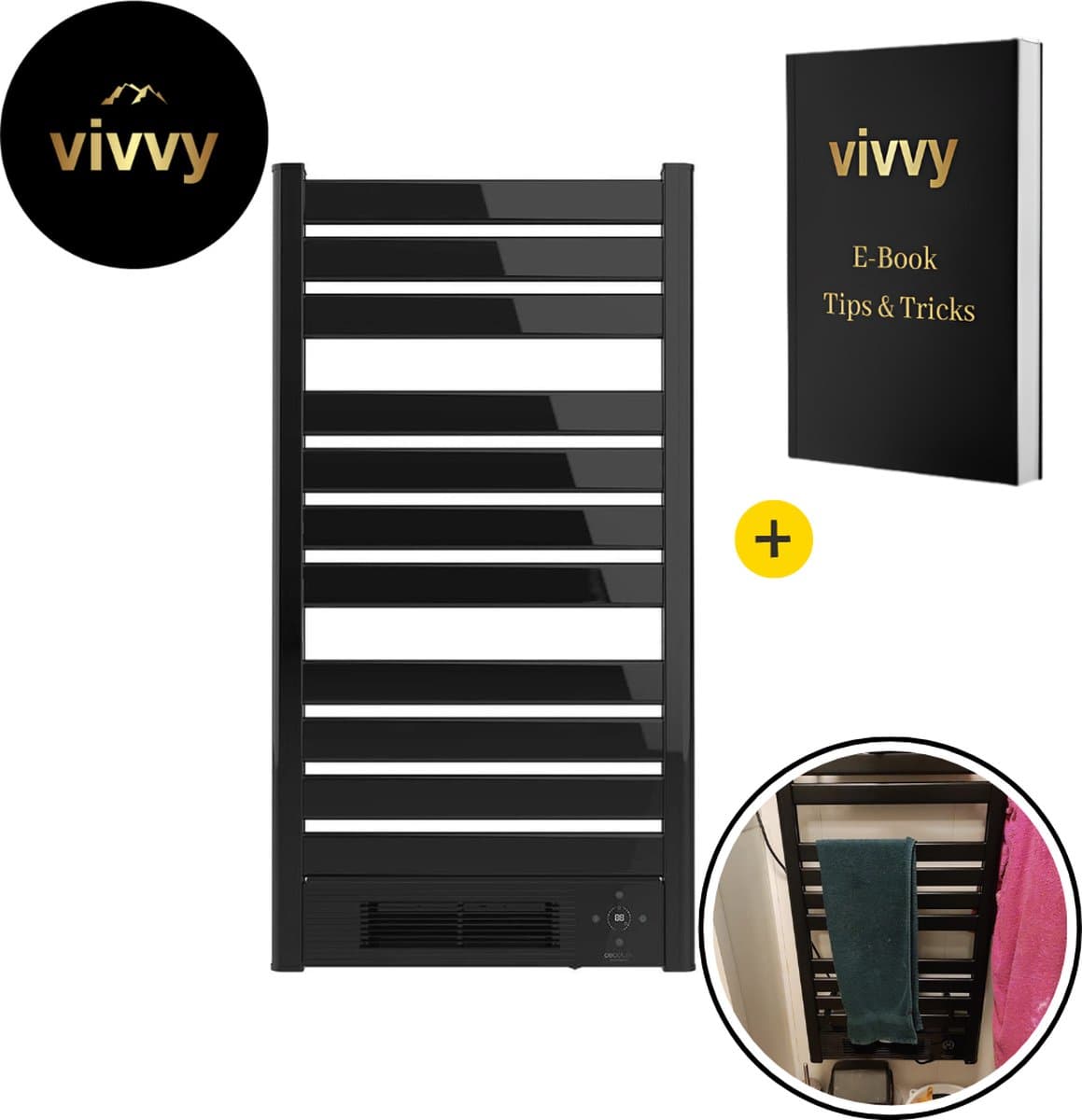 Wanddroogrek - Droogrek Muur Verwarmd - Wanddroogrek Inklapbaar Met Display - 100% Tevredenheidsgarantie - 55*12.5*103 Cm - Incl. Afstandsbediening — afbeelding 1