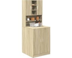 Wasmachine ombouw - Kast - Opbouwmeubel - Verhoger - Wasmachine meubel - Opbergkast - Hout - Sonoma Eiken — afbeelding 1