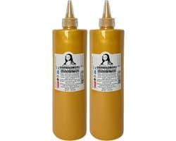 Südor Textielverf 1000 ml, goud.Wasbestendige textielverf voor lichte stoffen. Wasmachinebestendig, wasbestendig. Fixatie door strijken (2 x 500 ml)