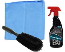 All Ride auto velgen schoonmaken set - borstel/schoonmaak spray/microvezeldoek - velgenreiniger pakket - auto en fiets — afbeelding 1