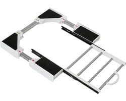 Vonia Tussenstuk Wasmachine Droger - Stapelkit Wasmachine Droger - Universeel - Verstelbaar - Uitschuifbare Handdoekhouder - Wit — afbeelding 1