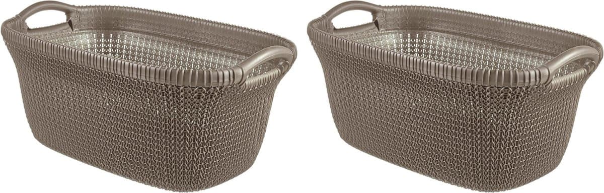 Curver Knit Wasmand - 40L - set van 2 - Harvest Brown — afbeelding 1