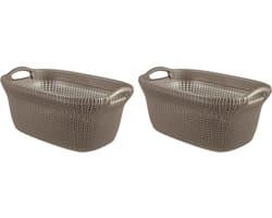 Curver Knit Wasmand - 40L - set van 2 - Harvest Brown