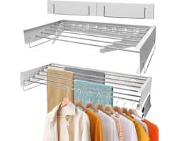 Goodivery ® Uitschuifbare Wanddroogrek voor Binnen en Buiten, Compact en Ruimtebesparend