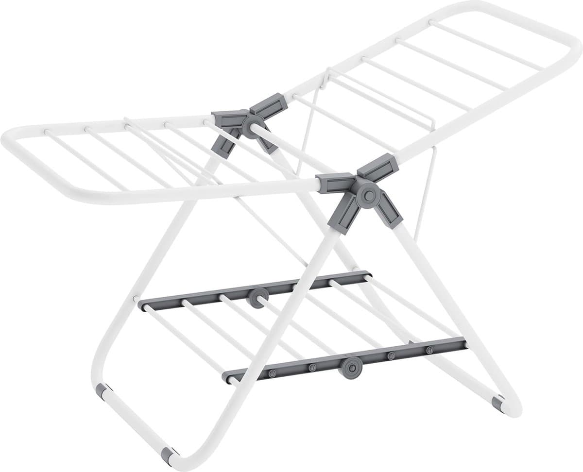 Opvouwbare Wasdroger Staande Droger - Ruimtebesparend Metaal - Kleine Kleding Handdoeken - Badkamer Balkon - 44 x 101 x 54 cm - Witte Wolk — afbeelding 1