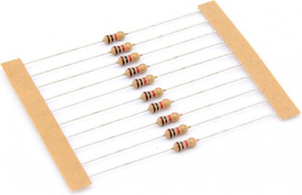 Weerstand 2,2K Ohm 1/4w 5% 10-stuks - 2.2K - 2K2 — afbeelding 1