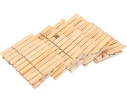 Bamboe houten wasknijpers - 200x stuks - 7 cm - Wasgoedknijpers - Was doen artikelen - Was ophangen/uithangen knijpers voordeelset