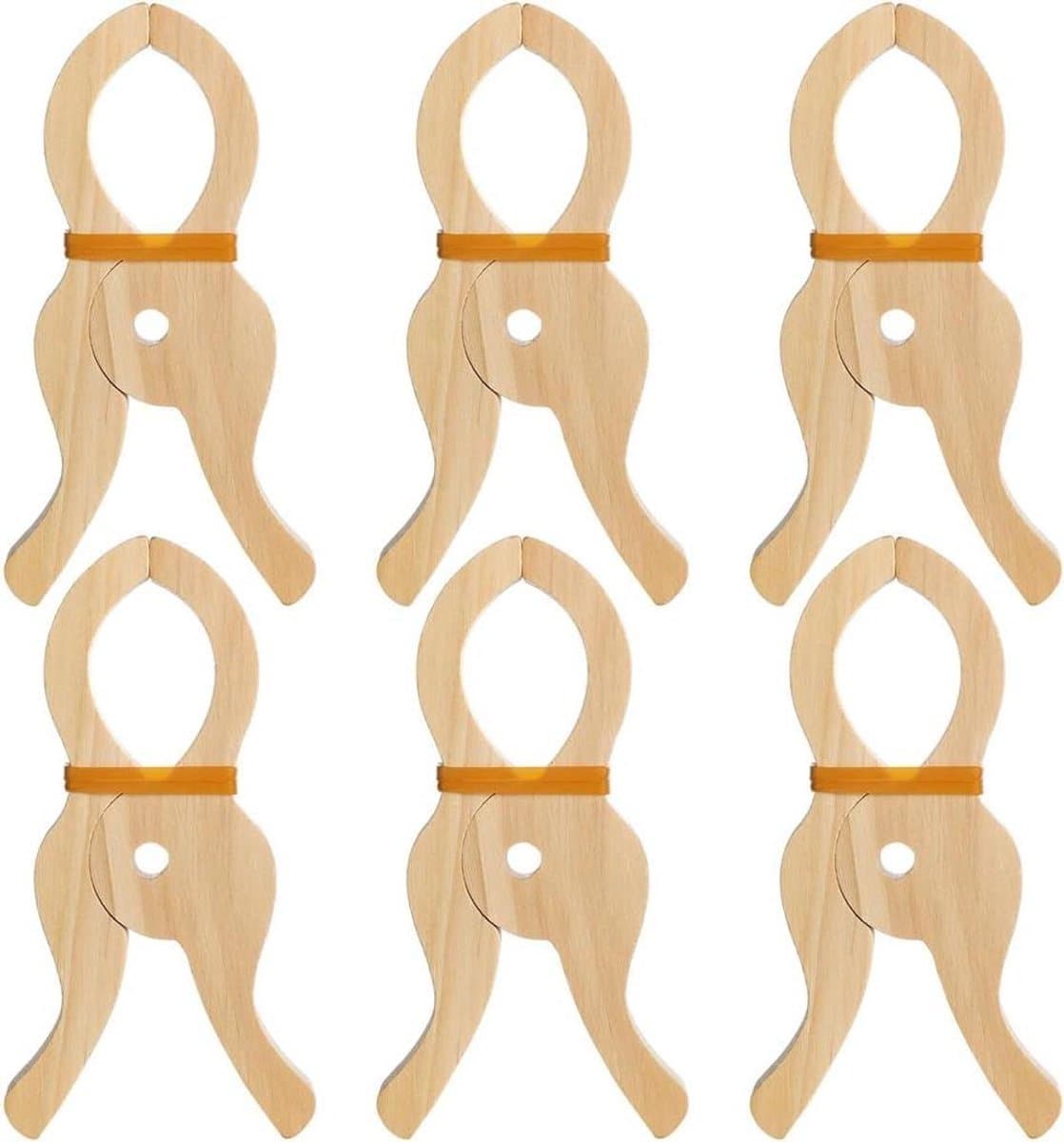 6 stuks houten knijpers voor games, met enorme handgemaakte clips, houten klemmen voor gordijnen, kasten, balkons, creatieve houten knijpers — afbeelding 1