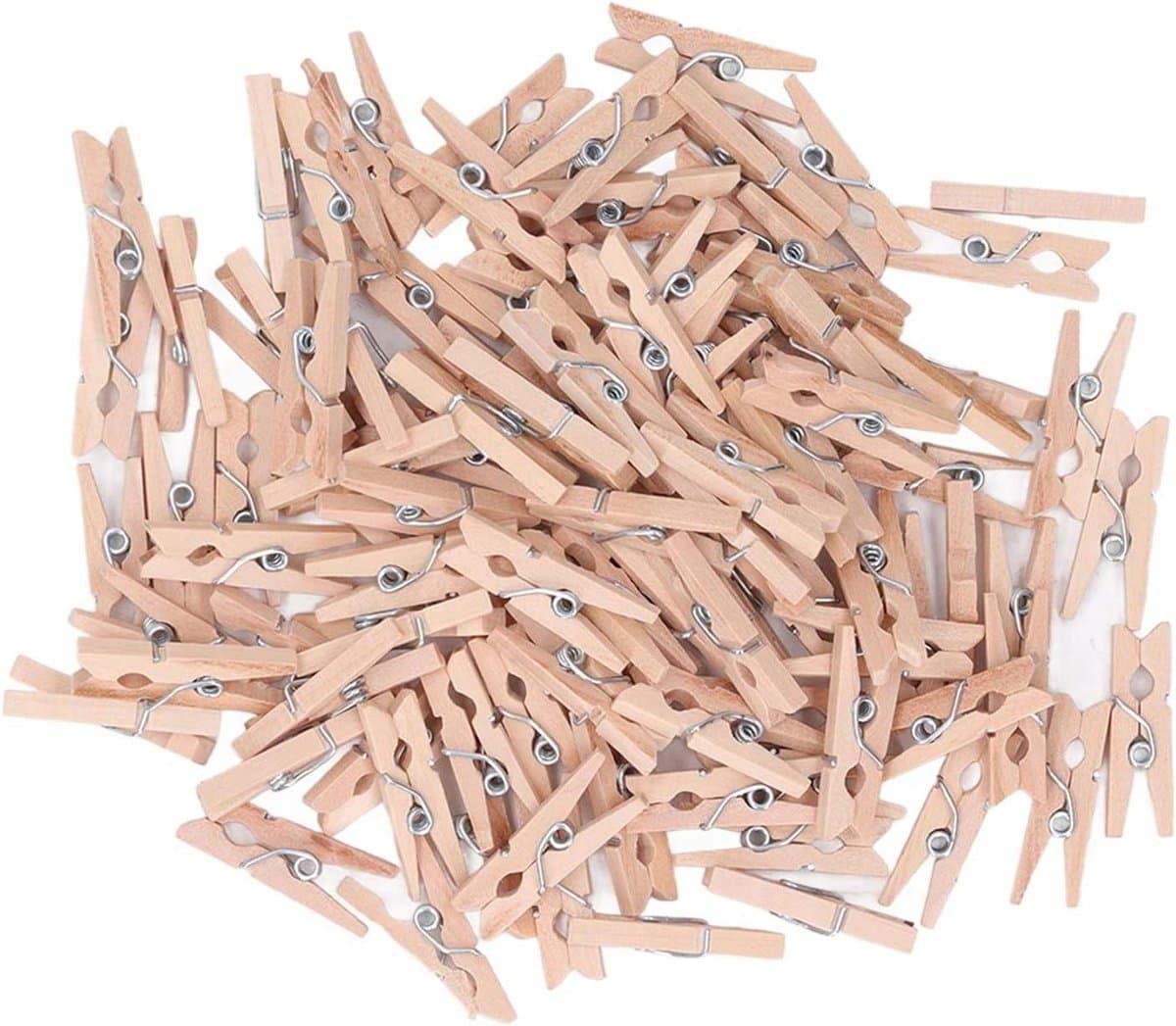 Houten Wasknijpers - Mini Clips - Foto's Ophangen - Mini Formaat - 100 stuks - Bruin — afbeelding 1