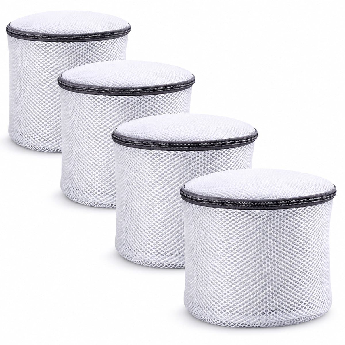 Waszak voor BH en Delicate Stoffen - Set van 5 stuks - Wasnet voor Wasmachine en Droger - 17 x 15 cm - Lingerie Waszak met Verborgen Rits - Anti-klit en Vormbehoud - Duurzame Bescherming voor Ondergoed - Ook Geschikt als Reis-opbergzak - Wit — afbeelding 1