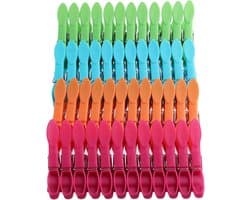 Kleurrijke Wasknijpers - Kledingclips Set - Wassen en Organiseren - Duurzaam Kunststof Materiaal - 48 Stuks Compact - Meerkleurig