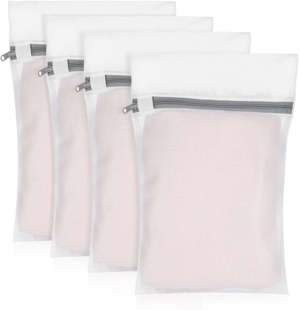 Set van 4 netwaszakken voor wasmachine, 30 x 20 cm, ideaal voor ondergoed, lingerie en sokken, wasnetten met ritssluiting — afbeelding 1