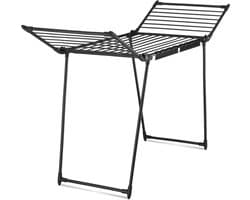 tectake® Droogrek - Wasrek - 18 Meter Drooglengte - Inklapbaar - Staand - Droogrekken met 2 Houders voor Kleine Was - Hoge Zijvleugels voor Lange Kleding - Zwart — afbeelding 1