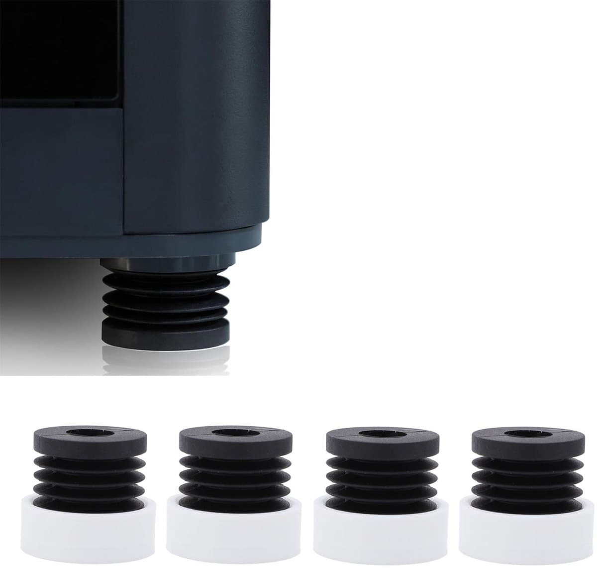 Dailygoods- Anti-vibratie Voeten Set van 4 - Trillingsdempers Wasmachine - Trillingsdempers Airco - Trillingsdempers Warmtepomp - Rubber Antislip Pads - Schokabsorberend en Stabiel — afbeelding 1