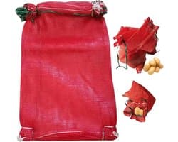 Aardappel Opbergzak - Groente Netzak - Producten Bewaren - Ademend Gaasontwerp - 10 Stuks 35kg - Rood