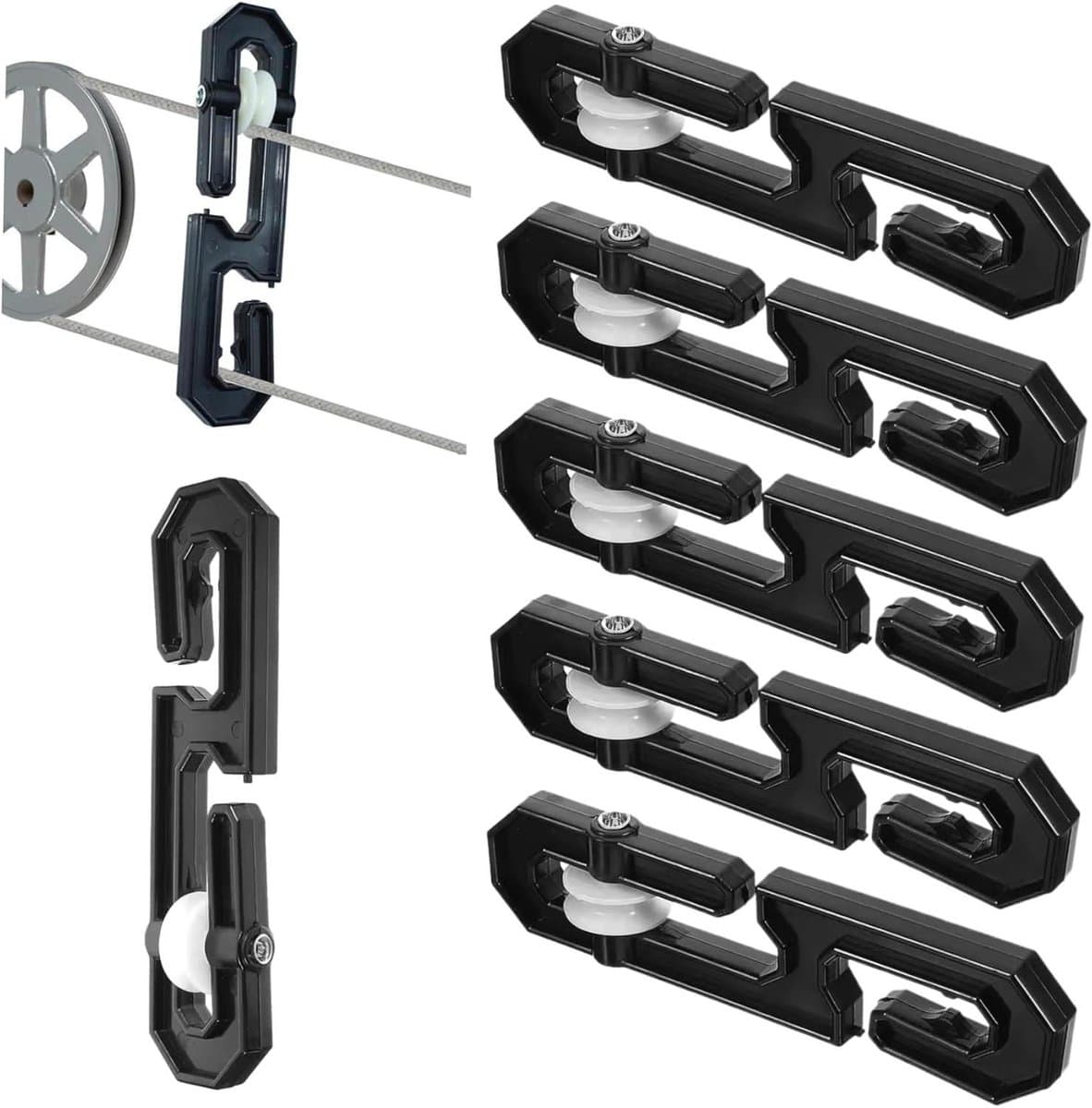 Kledinglijn Katrollen - Waslijn Spanners - Buiten Drogen - Verstelbaar Nylon - 6 Stuks - Zwart — afbeelding 1