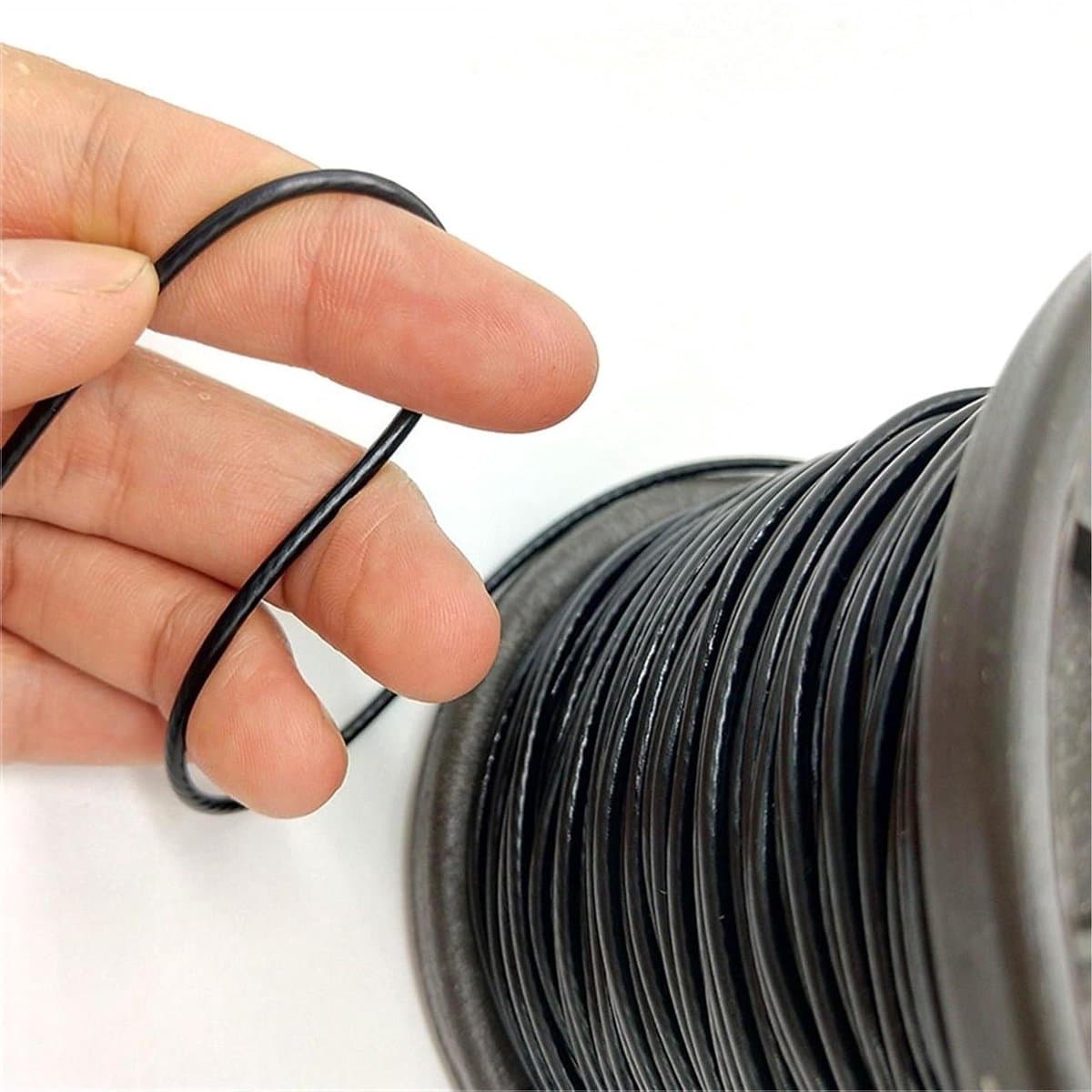 Kabel Draadkabel - Waslijn Staaldraad - Buiten Drogen - Weerbestendig PVC Deklaag - 20 Meter - Zwart — afbeelding 1