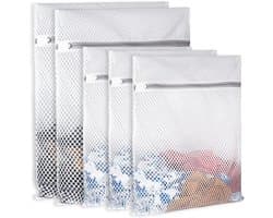 Extra grote waszak van honingraatgaas, duurzaam en herbruikbaar, stijlvolle waszak, reisorganizer Geschikt voor ondergoed, kleding, jeans, handdoeken en sokken (2 stuks 40*50cm + 3 stuks 30*40cm) — afbeelding 1
