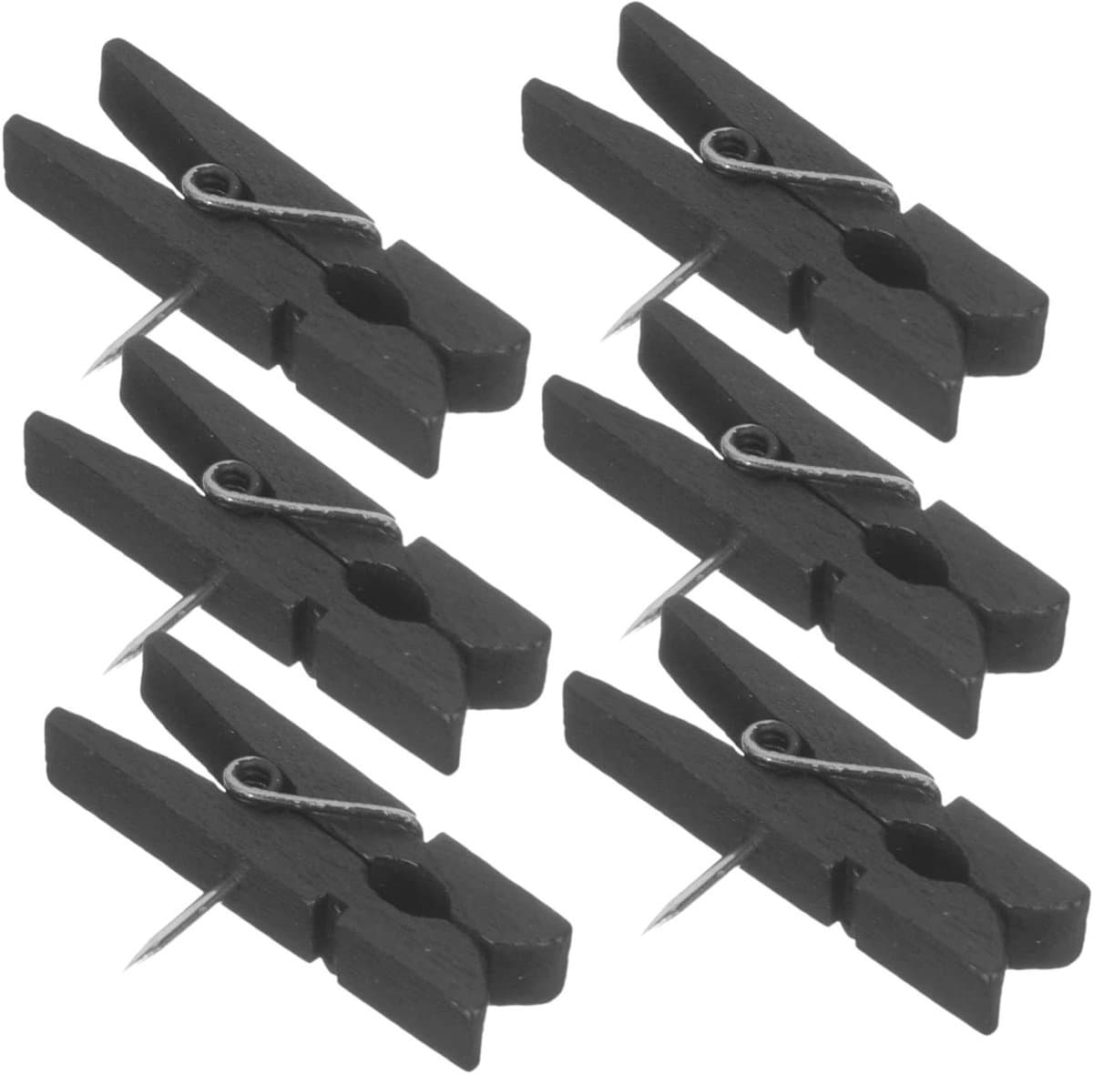 Houten Pushpins Clips - Decoratieve Spelden - Ambachtelijke Projecten - Veelzijdig Bevestigingsmiddel - 50 Stuks - Zwart — afbeelding 1