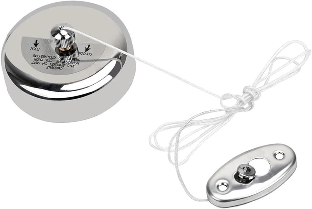 Intrekbare Waslijn - Wasdroger Touw - Kleding Drogen - Roestvrij Staal - 2.8 Meter - Zilver — afbeelding 1