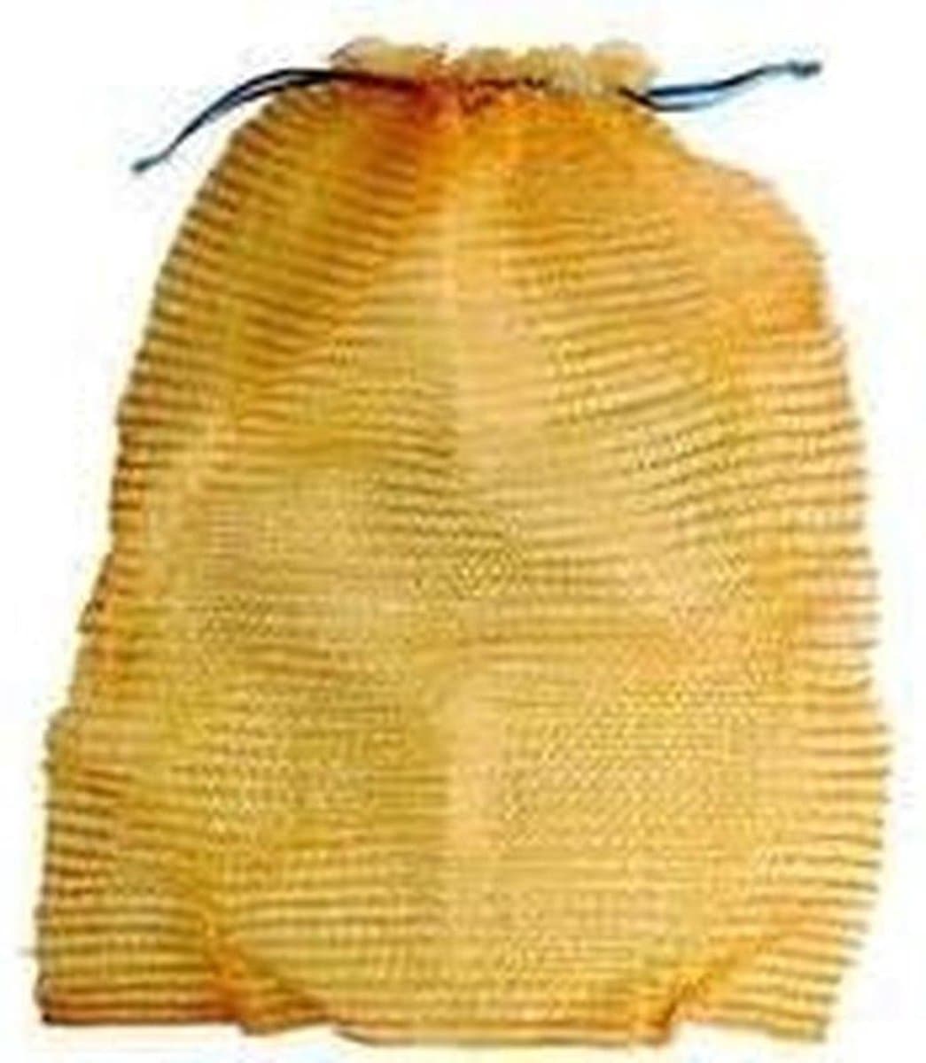 Raschel Zakken - Transportzakken Fruit - Groenten Oogsten - Met Trekkoord - 40 x 60 cm - Groen — afbeelding 1