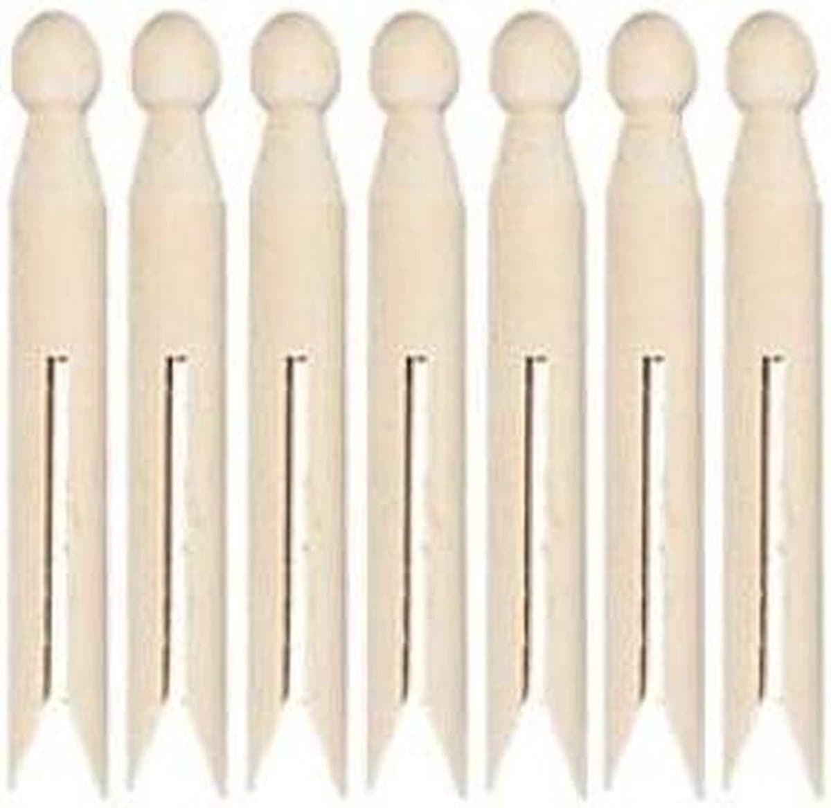 Houten Was Knijpers - Peg Dolls Knijpers - Hobby Knutselen - Dolly Stijl - 7 Stuks - Regenboog Kleuren — afbeelding 1