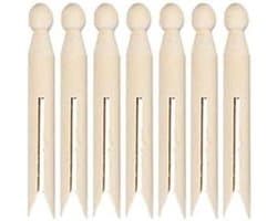 Houten Was Knijpers - Peg Dolls Knijpers - Hobby Knutselen - Dolly Stijl - 7 Stuks - Regenboog Kleuren
